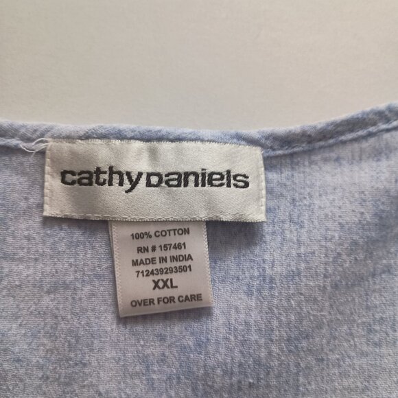 Cathy Daniels Plus Size V-Neck ¾ sleeve Tunic Top Lt Blue White Women’s Size XXL - Picture 11 of 12